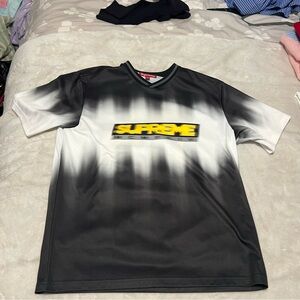 Supreme Black and White Tee with Yellow Logo